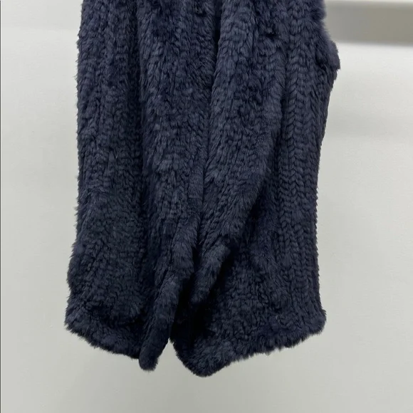 Navy Rabbit Fur Vest - Picture 3 of 5
